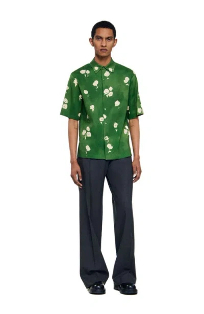 SANDRO SANDRO ABSTRACT FLORAL SHIRT