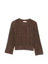 Sandro Abstract-pattern Cardigan In Brown