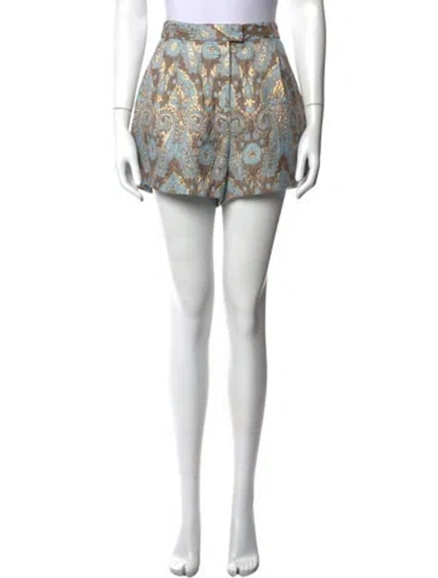 Pre-owned Sandro Acetate Mini Shorts In Blue/metallic