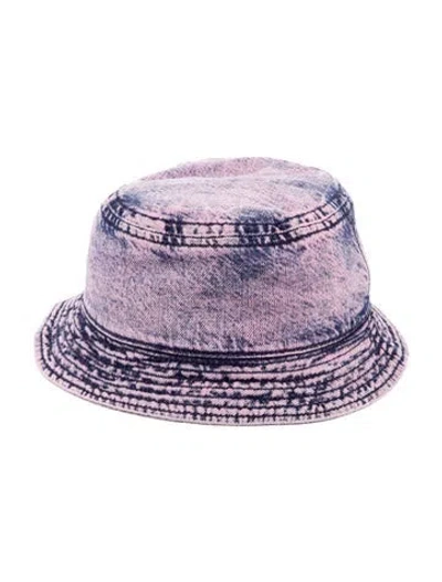 Pre-owned Sandro Acid Wash Bucket Hat In Purple