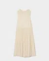 Sandro Pleated Maxi Dress In Ecru