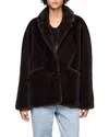 Sandro Alaska Faux Fur Jacket In Brown