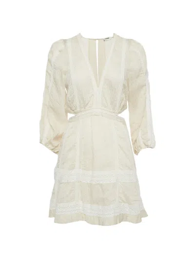 Pre-owned Sandro Alaya Cutout Dress In Neutral