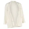 Sandro Aldy Cardigan In White Cotton In Gold
