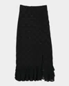 Sandro Aleria Knit Midi Skirt In Black