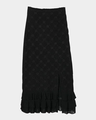 Sandro Aleria Knit Midi Skirt In Black