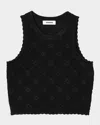 Sandro Alerio Floral Knit Tank Top In Black