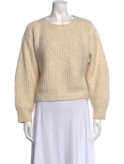 Pre-owned Sandro Alpaca Scoop Neck Sweater In Neutral