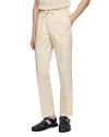 Sandro Mens Naturels Tapered Drawstring-waist Stretch-cotton Blend Trousers In Light Beige