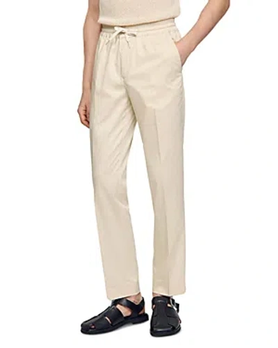 SANDRO ALPHA COTTON BLEND STRAIGHT LEG DRAWSTRING PANTS