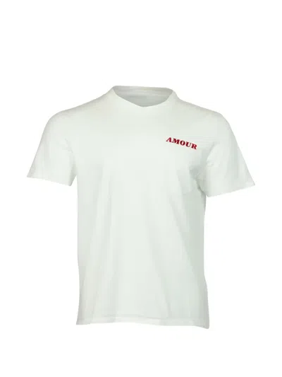 Pre-owned Sandro Amour Crew-neck T-shirt In White
