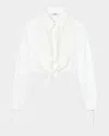 Sandro Andrea Embroidered Tie-hem Shirt