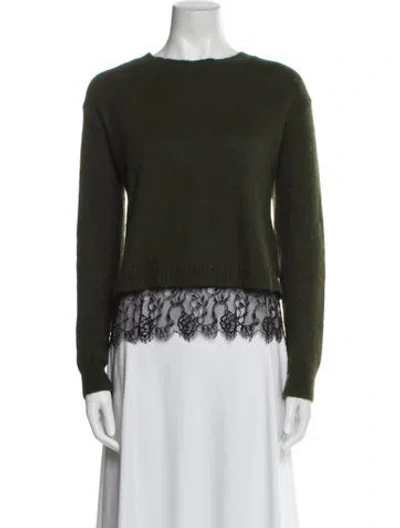 Pre-owned Sandro Angora Printed Sweater In Green