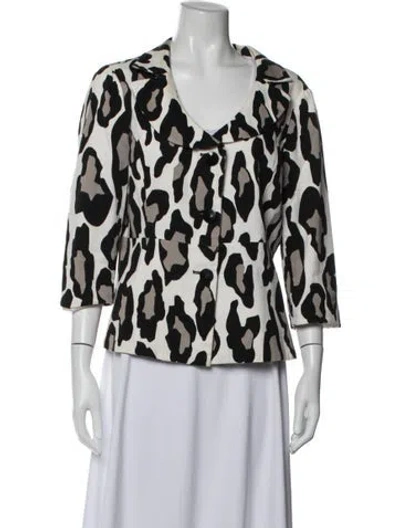 Pre-owned Sandro Animal Print Blazer In Black