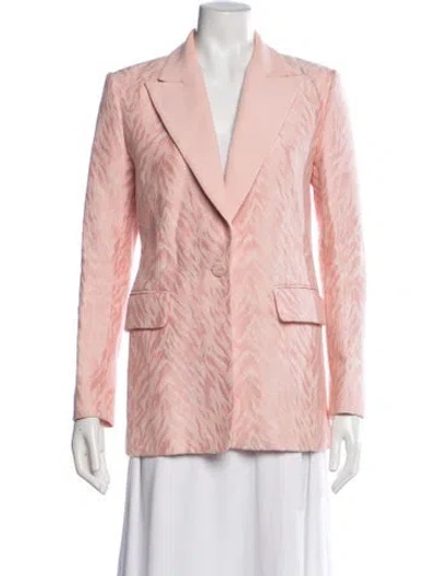 Pre-owned Sandro Animal Print Blazer In Pink