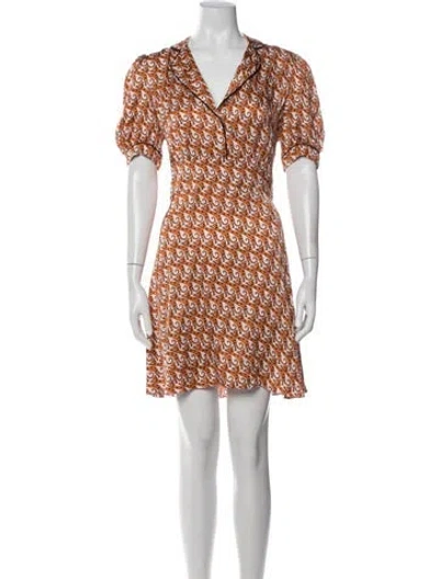 Pre-owned Sandro Animal Print Mini Dress In Orange