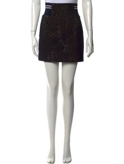 Pre-owned Sandro Animal Print Mini Skirt In Black