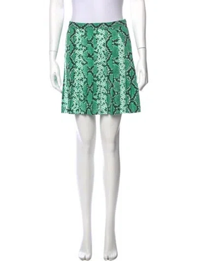Pre-owned Sandro Animal Print Mini Skirt In Green