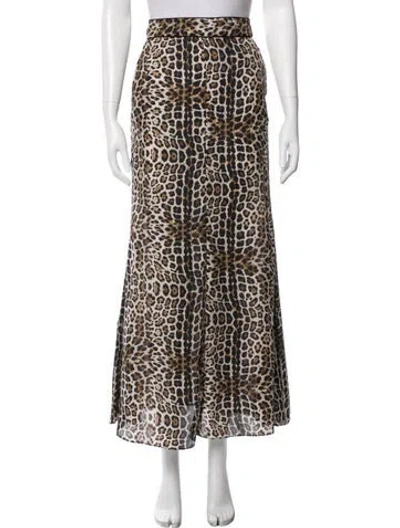 Pre-owned Sandro Animal Print Skirt In Multi