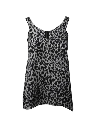 Pre-owned Sandro Animal-print Top In Black