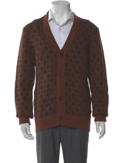 Pre-owned Sandro Animal Print V-neck Cardigan W/ Tags In Brown
