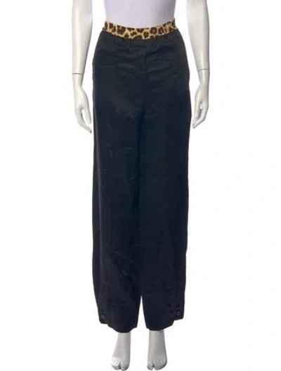 Pre-owned Sandro Animal Print Wide Leg Pants W/ Tags In Blue