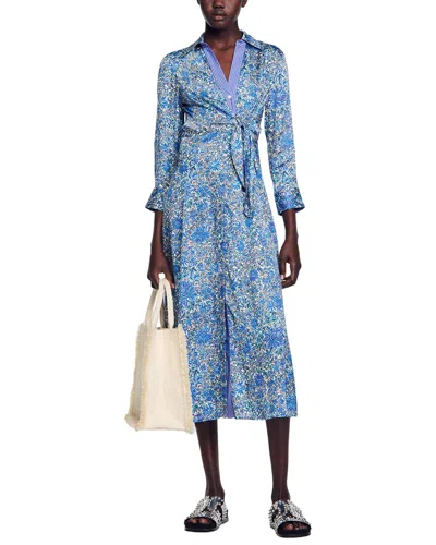 Sandro Anjy Dress In Blue
