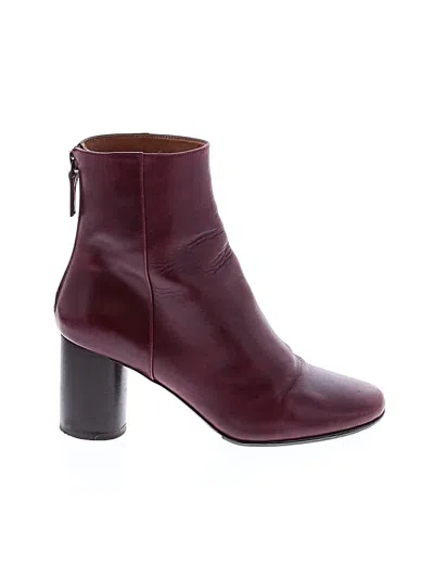 Pre-owned Sandro Ankle Boots In Burgundy