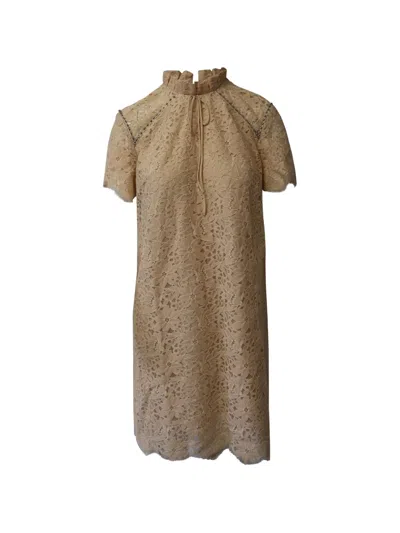 Pre-owned Sandro Antilope Lace Dress In Neutral