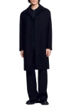 Sandro Apollo Wool Blend Coat In Black
