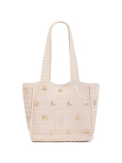 Sandro Appliqué Mini Bag In Neutral