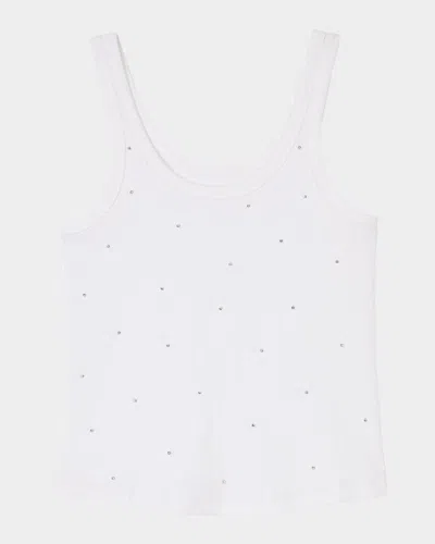 SANDRO ASTRALE EMBELLISHED JERSEY TANK TOP