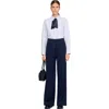 Sandro Asymmetric Straight Leg Trousers In Blue