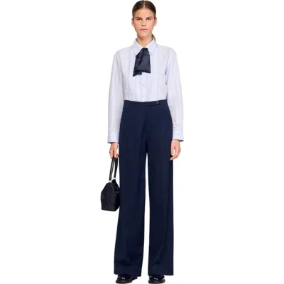 SANDRO SANDRO ASYMMETRIC STRAIGHT-LEG TROUSERS