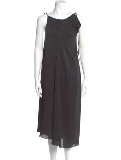 Pre-owned Sandro Asymmetrical Midi Length Dress In Gray