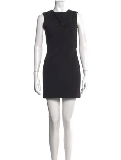 Pre-owned Sandro Asymmetrical Mini Dress In Black