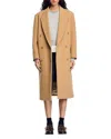 Sandro Automne Oversized Coat In Camel