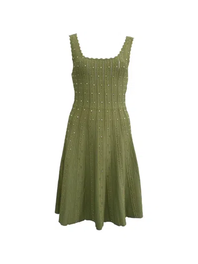 Pre-owned Sandro Avah Scalloped Dress In Green