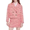 Sandro Avila Tweed Jacket In Red