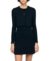 Sandro Axel Cropped Cardigan In Blue