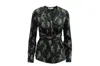 Sandro Aya Tiger Print Blouse In Black Print Polyester In Black