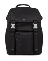 Sandro Mens Black Logo-plaque Woven Backpack In Black