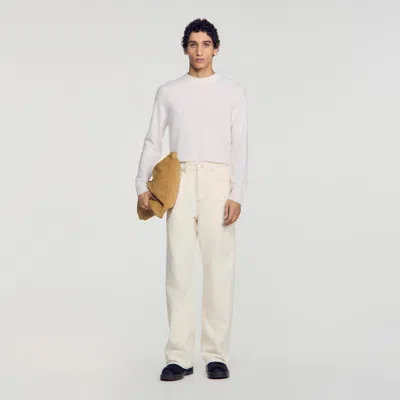 Sandro Baggy Contrast Jeans In Neutral
