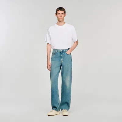 Sandro Baggy Jeans In Blue