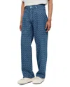 Sandro Rope Pattern Baggy Jeans In Blue