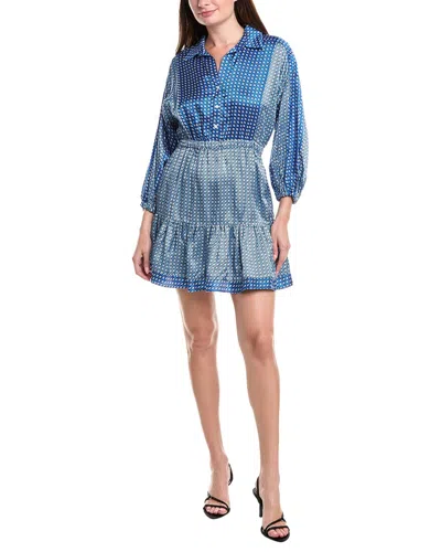 Sandro Balloon Sleeve Mini Dress In Blue
