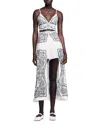 Sandro Printed Skirt-overlay Shorts In White