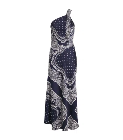 SANDRO BANDANA PRINT MAXI DRESS