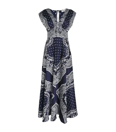 SANDRO BANDANA PRINT MAXI DRESS