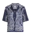 Sandro Bandana-print Floaty Trousers In Blue
